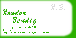 nandor bendig business card